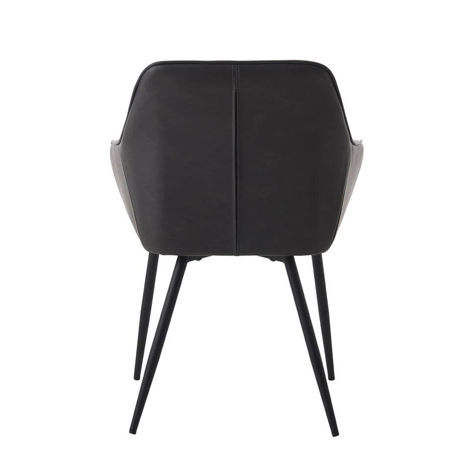 Eetkamerstoel Donkergrijs PU Leer - Nolan - Set Van 2 7 Eetkamerstoel Donkergrijs PU Leer - Nolan - Set Van 2 - Afbeelding 5