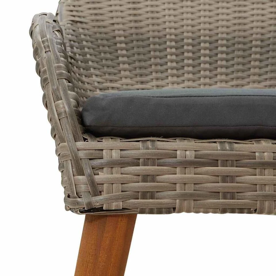 VidaXL - Tuinstoel - Zwart - Poly Rattan - 55 X 62.5 X 82cm 11 VidaXL - Tuinstoel - Zwart - Poly Rattan - 55 X 62.5 X 82cm - Afbeelding 9