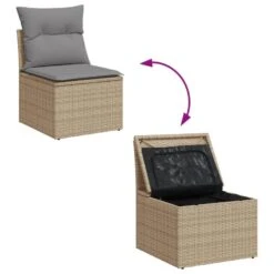 VidaXL - Tuinbank Zonder Armleuning - Beige - Poly Rattan - Met Kussens 21 VidaXL - Tuinbank Zonder Armleuning - Beige - Poly Rattan - Met Kussens -Meubelpromotie 9d4865f785294e7f97a9849b065272db