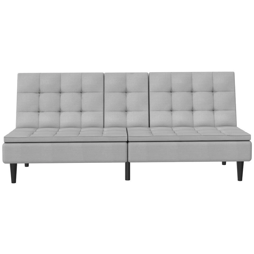 Maine - Slaapbank In Grijze Ribstof 5 Maine - Slaapbank In Grijze Ribstof - Afbeelding 3