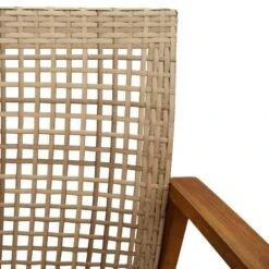 VidaXL - Tuinbank - Beige - Poly Rattan En Acaciahout Beige - 112 Cm -Meubelpromotie a15c1d20d54c493895fc92c01d3079a8