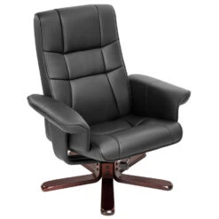 Tectake TV-fauteuil Met Krukje Model I, Zwart/bruin -Meubelpromotie a2ade3b8fa614c05a58f139df4b3cb8d