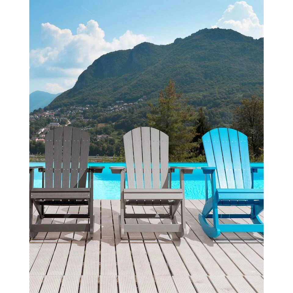 ADIRONDACK - Schommelstoel - Lichtgrijs - Kunsthout 6 ADIRONDACK - Schommelstoel - Lichtgrijs - Kunsthout - Afbeelding 4