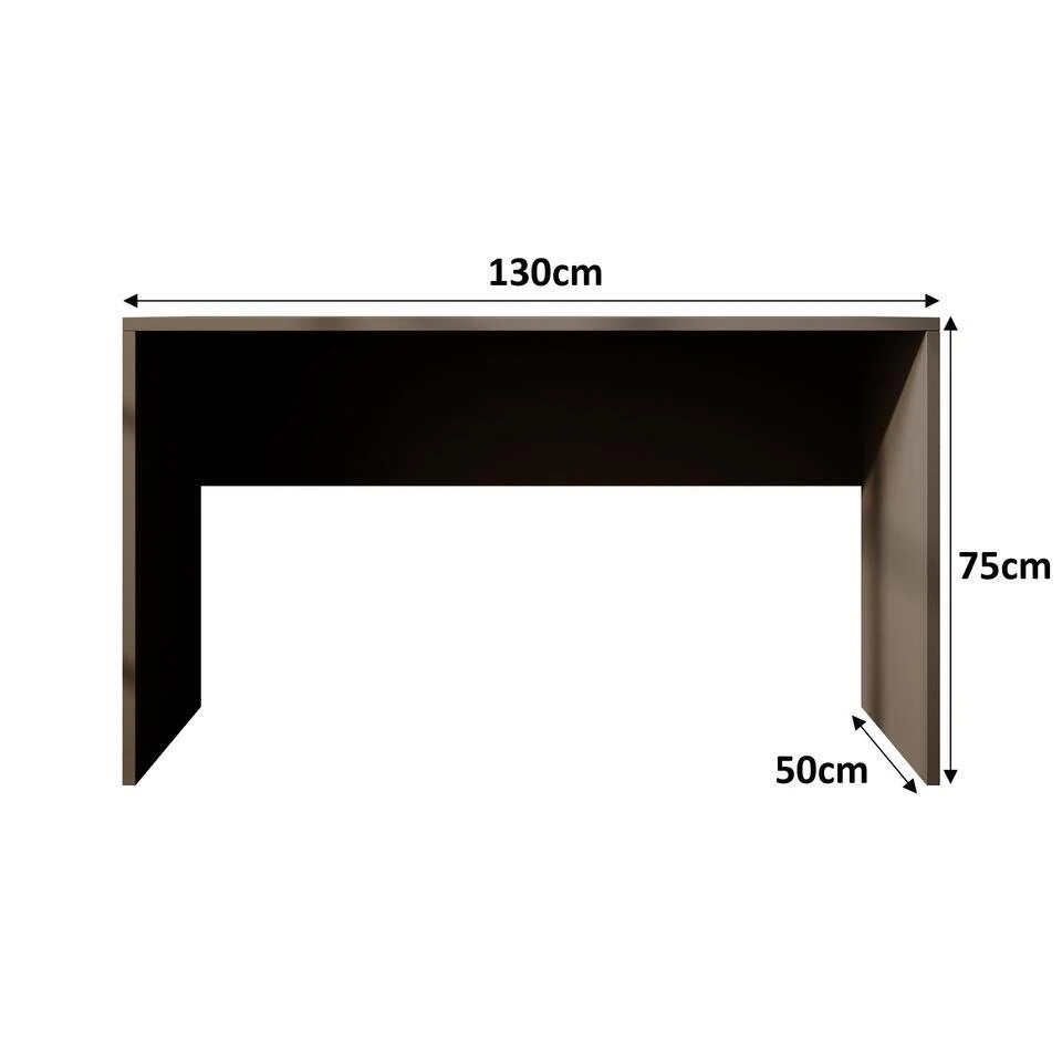 Meubella - Bureau Apoda 2 - Zwart - 130 Cm 7 Meubella - Bureau Apoda 2 - Zwart - 130 Cm - Afbeelding 5