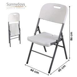 Merkloos Sunnydays Klapstoel - Met Pvc Zitting - 44 X 45 X 86 Cm - Metaal -Meubelpromotie a4531f310b6c43988a5628a0ae00039e