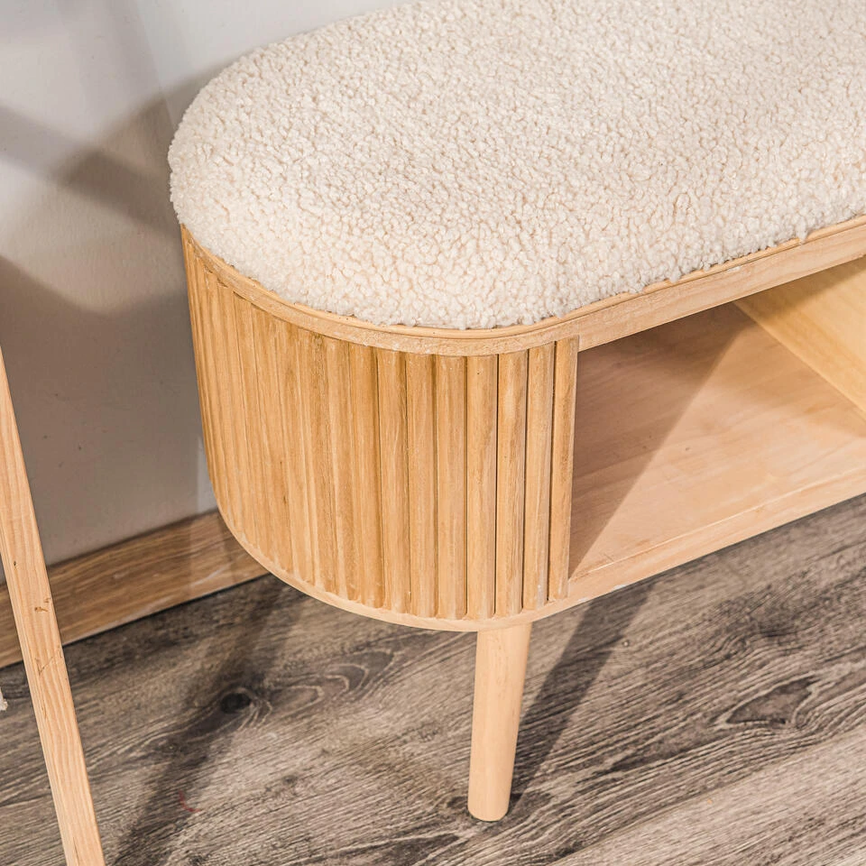 Bank Met Opbergruimte In Grenen En Witte Lussen 6 Bank Met Opbergruimte In Grenen En Witte Lussen - Afbeelding 4