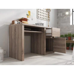 Meubella - Bureau Monaco - Truffel Eiken - 120 Cm -Meubelpromotie a591666a0ad04c6186018c81a972e557