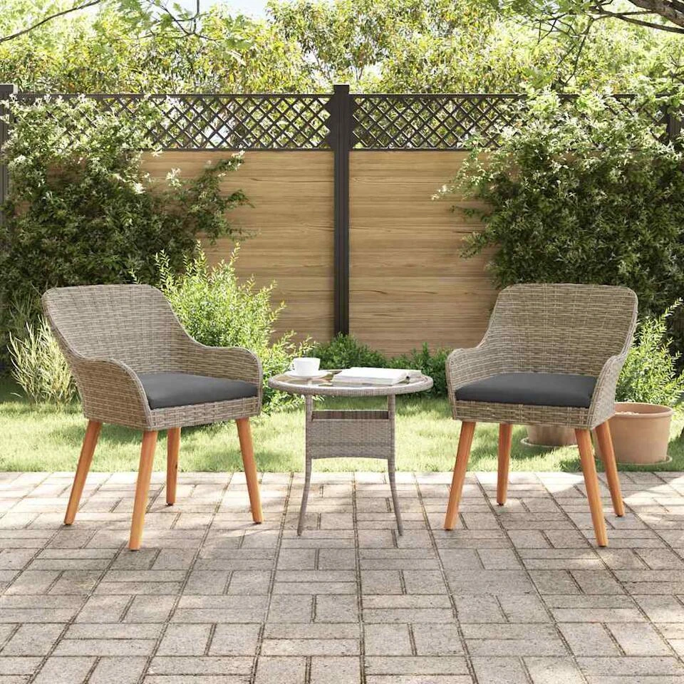 VidaXL - Tuinstoel - Zwart - Poly Rattan - 55 X 62.5 X 82cm 4 VidaXL - Tuinstoel - Zwart - Poly Rattan - 55 X 62.5 X 82cm - Afbeelding 2