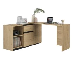 Diagone Thuiswerk Bureau Gibril - 3 Deuren 1 Lade -zwart/kastanjekleur -Meubelpromotie a8495250e98749498aa3a99cc5590ef1