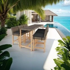 Tectake Wicker Bartafel Lovas Met 6 Stoelen Latina, Natuur -Meubelpromotie a8fbd94681be4ce8ac6b8c08d9f42d05