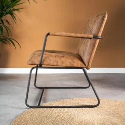 Industriële Fauteuil Hailey Cognac Ecoleder - Leder - Bruin 11 Industriële Fauteuil Hailey Cognac Ecoleder - Leder - Bruin -Meubelpromotie a91b85ca8754456dbf84e97acd5c550b