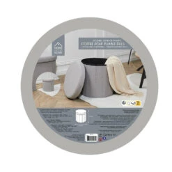 Home Deco Factory Poefje - Opbergbox - Grijs - 38 X 38cm -Meubelpromotie aa8ec765e83f4d8f980e45b356e1edaa
