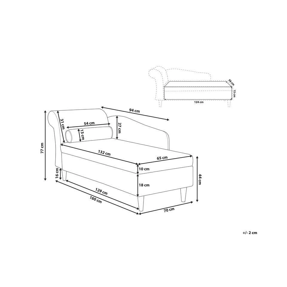 LUIRO - Chaise Longue - Groen - Linkerzijde - Fluweel 5 LUIRO - Chaise Longue - Groen - Linkerzijde - Fluweel - Afbeelding 3