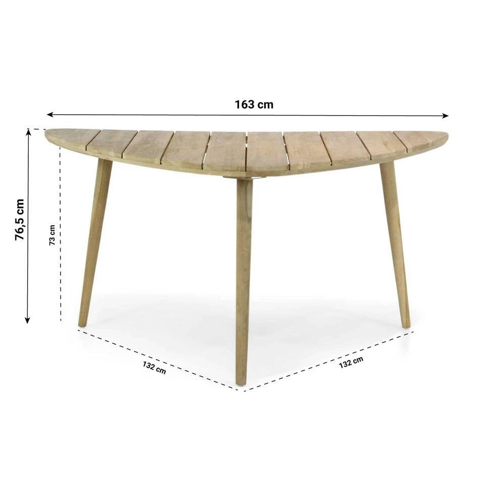 Dining Tuintafel Driehoek 155 X 155 X 155 Cm Teak Old Teak Greywash Julia 4 Dining Tuintafel Driehoek 155 X 155 X 155 Cm Teak Old Teak Greywash Julia - Afbeelding 2
