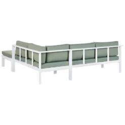 MESSINA - Loungeset Voor 5 - Wit/Groen - Aluminium -Meubelpromotie aff6c84eb5de4a2f9568bda734ab6d2c