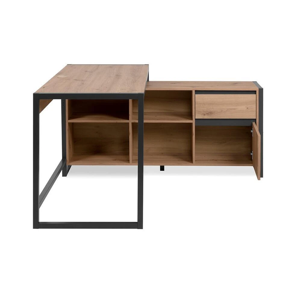 CALICOSY - Bureau PRAGUE - Licht Hout - 75x139x139 Cm 11 CALICOSY - Bureau PRAGUE - Licht Hout - 75x139x139 Cm - Afbeelding 9
