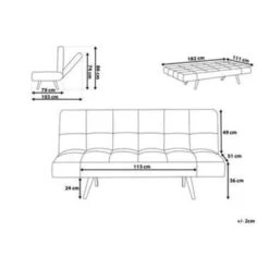 INGARO - Slaapbank 3-zits - Beige - Polyester -Meubelpromotie b311c7d0e837486f8991f7eefe014bf5