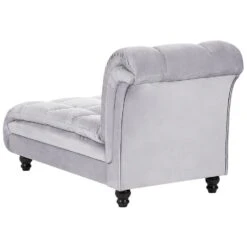 LORMONT - Chaise Longue - Grijs - Rechterzijde - Fluweel -Meubelpromotie b3cf4d2e620f46e58131cb87be408f27