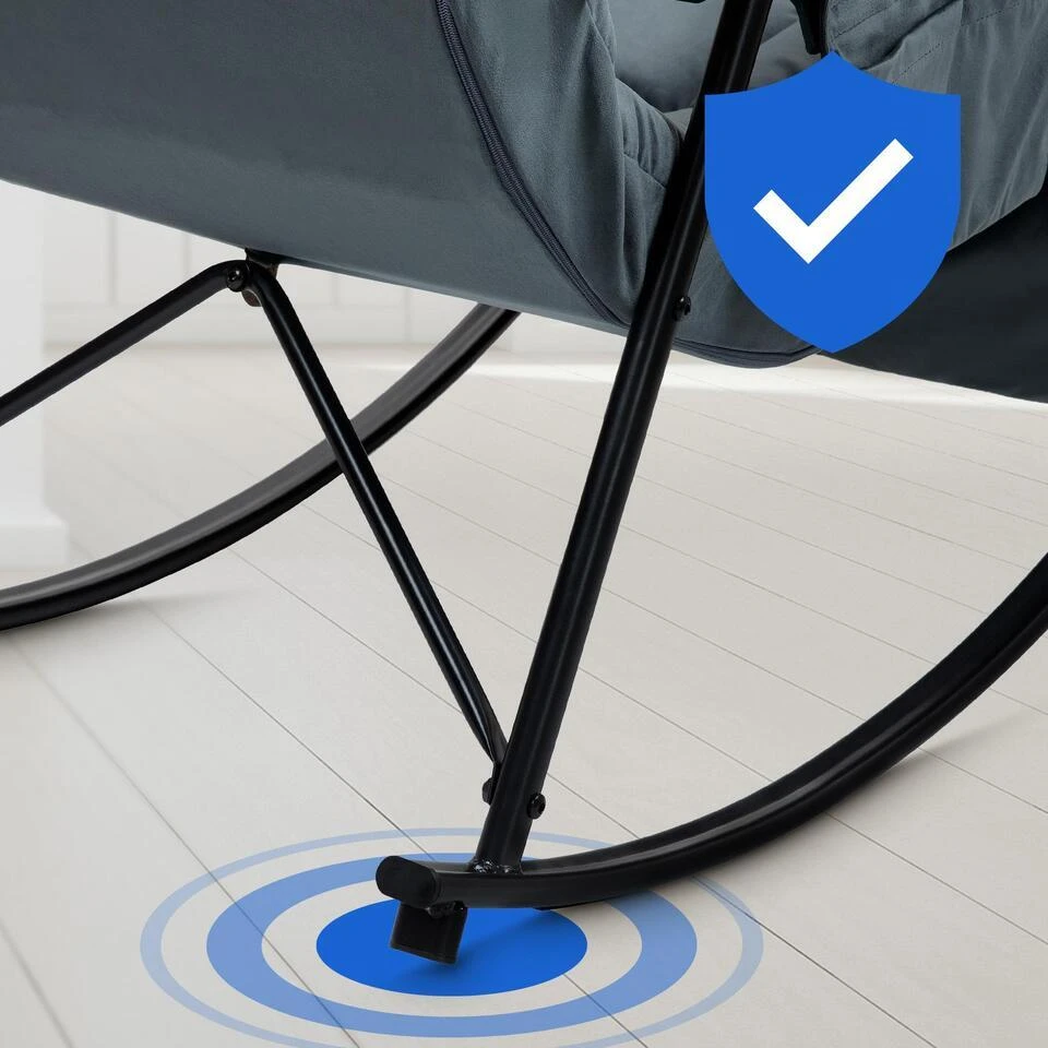 CLP Schommelstoel Cathy Fluweel - Donkergrijs 9 CLP Schommelstoel Cathy Fluweel - Donkergrijs - Afbeelding 7