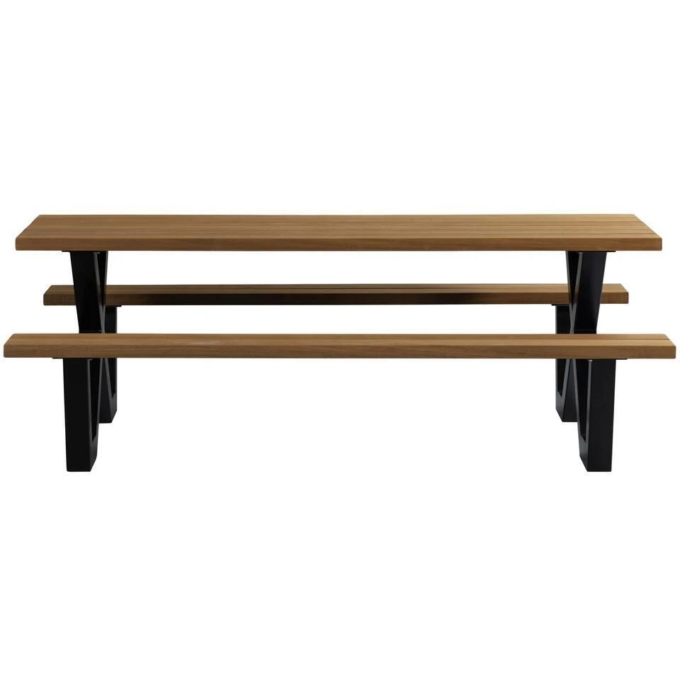 WOOOD Tablo Picknicktafel Met X-poot Buiten - Naturel - 75x206x145 6 WOOOD Tablo Picknicktafel Met X-poot Buiten - Naturel - 75x206x145 - Afbeelding 4