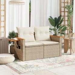 VidaXL - Tuinbank 2-zits - Beige - Poly Rattan - Met Kussens 15 VidaXL - Tuinbank 2-zits - Beige - Poly Rattan - Met Kussens -Meubelpromotie b627334021044665a6e7207dc3f35fdd