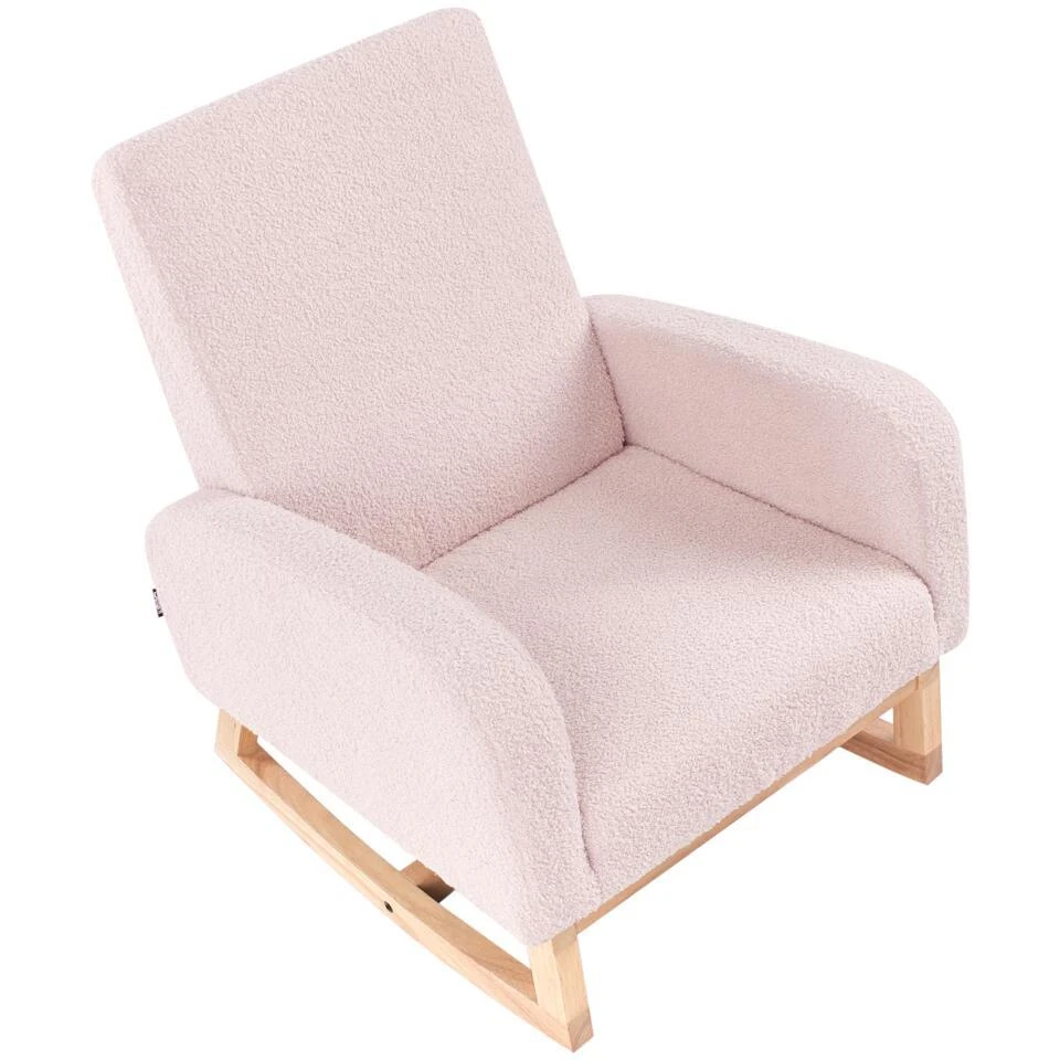 NORBY - Schommelstoel Voor Kinderen - Pastelroze - Bouclé 10 NORBY - Schommelstoel Voor Kinderen - Pastelroze - Bouclé - Afbeelding 8