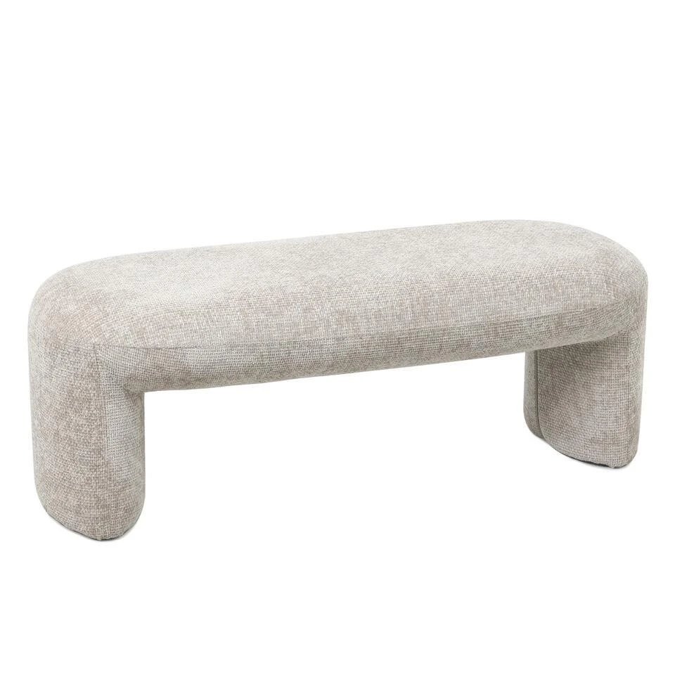 Halbankje Stof Taupe - 110x45x40cm - Raven 6 Halbankje Stof Taupe - 110x45x40cm - Raven - Afbeelding 4