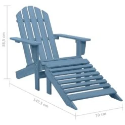 VidaXL - Tuinstoel Adirondack - Blauw - Hout - Met Voetenbank 17 VidaXL - Tuinstoel Adirondack - Blauw - Hout - Met Voetenbank -Meubelpromotie b8fdf77fa9004313a1aeafa38522f2c6