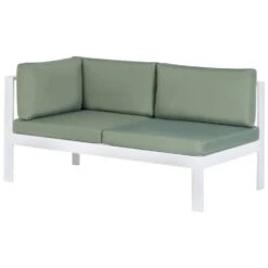 MESSINA - Loungeset Voor 5 - Wit/Groen - Aluminium -Meubelpromotie b90649cb08454e68b85c61e5692b95e6