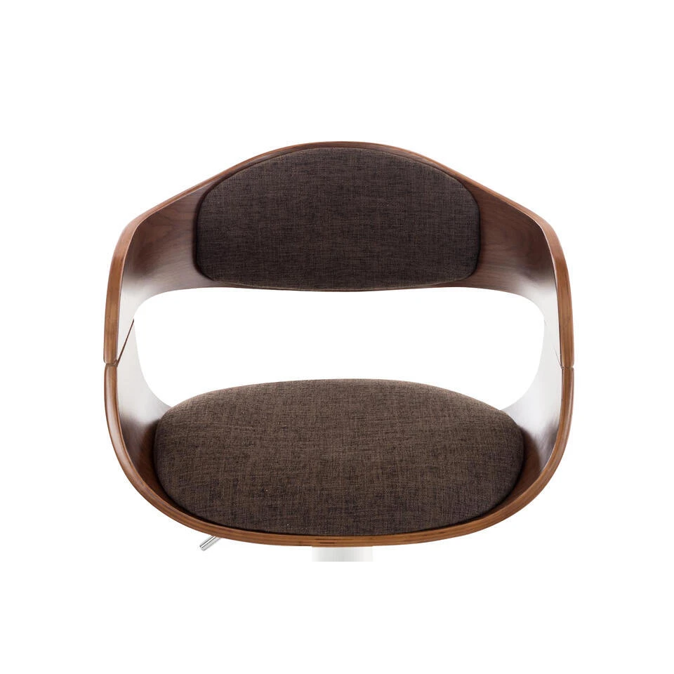 CLP Barkruk Kingston Walnoot Frame - Stof - Walnoot/bruin 8 CLP Barkruk Kingston Walnoot Frame - Stof - Walnoot/bruin - Afbeelding 6