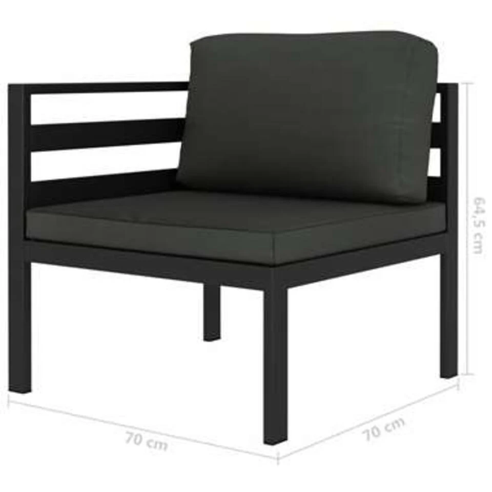 VidaXL - Loungeset Voor 5 Met Kussens Antraciet Aluminium 6 Stuks 9 VidaXL - Loungeset Voor 5 Met Kussens Antraciet Aluminium 6 Stuks - Afbeelding 7