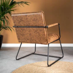 Industriële Fauteuil Hailey Cognac Ecoleder - Leder - Bruin 12 Industriële Fauteuil Hailey Cognac Ecoleder - Leder - Bruin -Meubelpromotie b9664aea30b6417380e56b4570da67bd