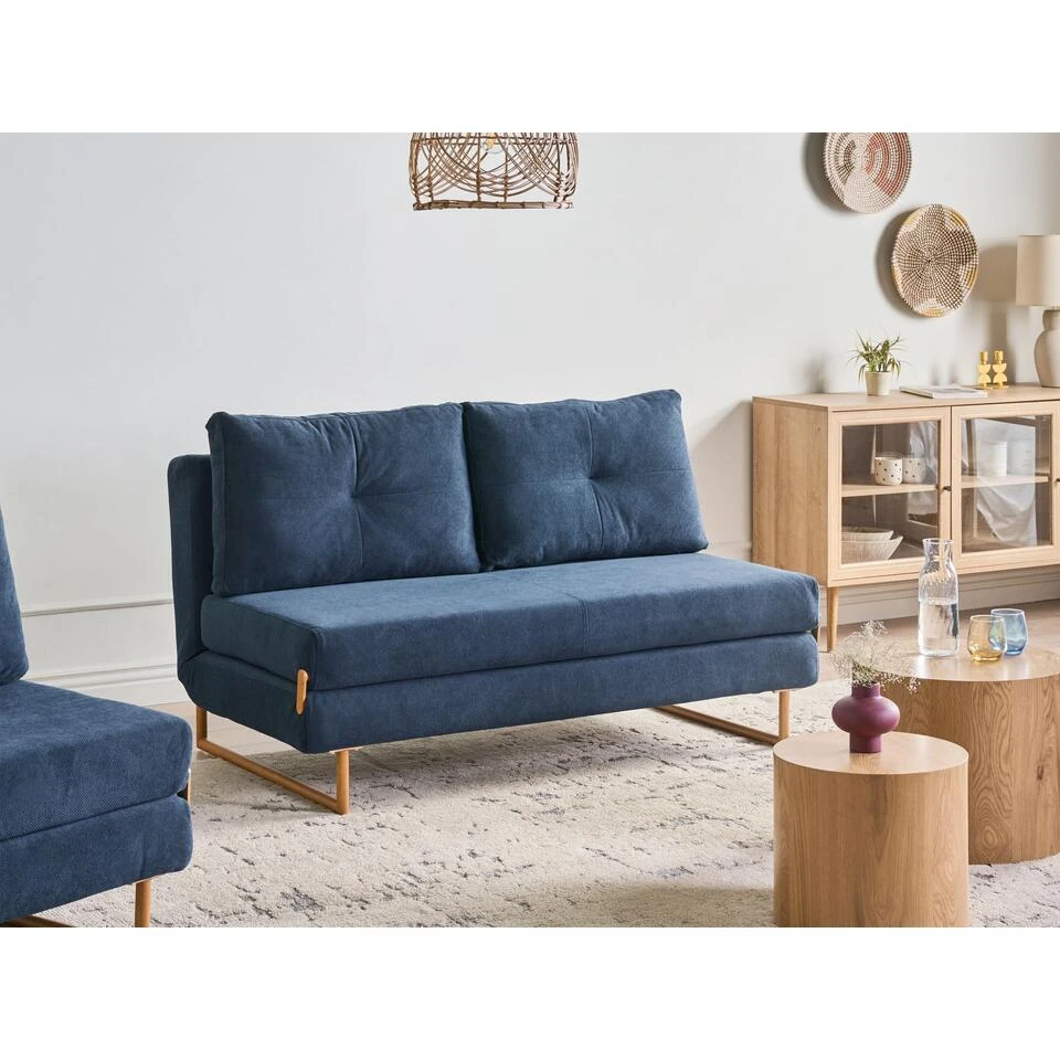 JERSLEV - 3-zits Slaapbank - Blauw - Stof 4 JERSLEV - 3-zits Slaapbank - Blauw - Stof - Afbeelding 2