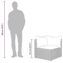 VidaXL - Tuinhoekbank - Grijs - Poly Rattan - Met Kussens -Meubelpromotie bbb49cf392314afe9a224804311191b4