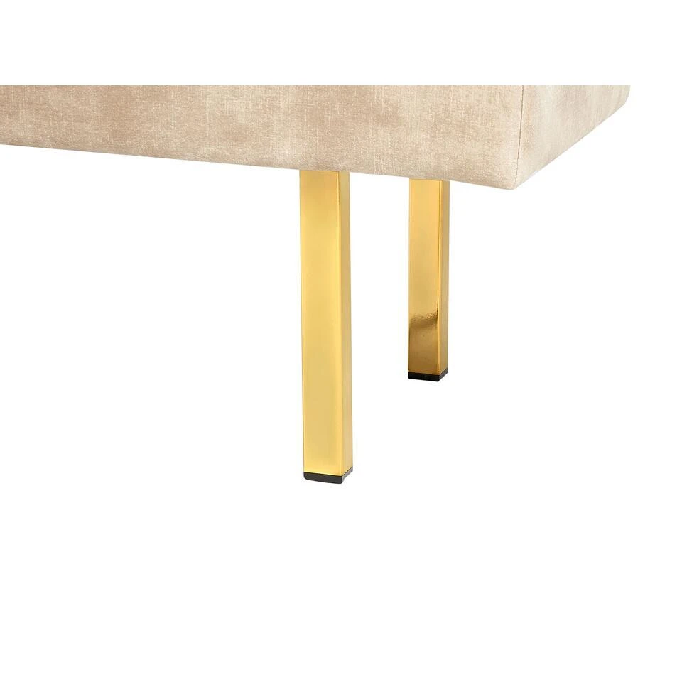 ROSEVILLE - Bankje - Beige - Fluweel 8 ROSEVILLE - Bankje - Beige - Fluweel - Afbeelding 6