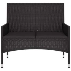 VidaXL - Tuinbank 2-zits - Zwart - Poly Rattan - Met Zwart Kussens 13 VidaXL - Tuinbank 2-zits - Zwart - Poly Rattan - Met Zwart Kussens -Meubelpromotie bca5b7c1755545918c3711216fe44128