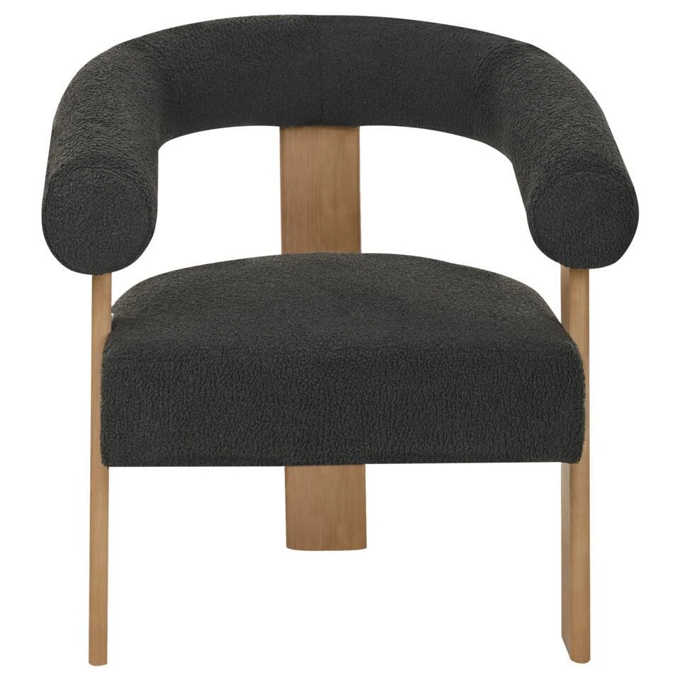 ILBRO - Fauteuil - Zwart/Donkerbruin - Bouclé 8 ILBRO - Fauteuil - Zwart/Donkerbruin - Bouclé - Afbeelding 6