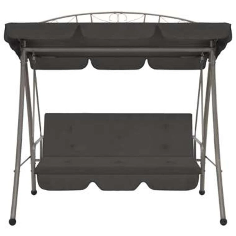 VidaXL Schommelbank Voor Buiten Met Dak 198x120x205 Cm Staal Antraciet 4 VidaXL Schommelbank Voor Buiten Met Dak 198x120x205 Cm Staal Antraciet - Afbeelding 2