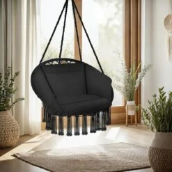 Tectake Hangstoel Grazia, Zwart 14 Tectake Hangstoel Grazia, Zwart -Meubelpromotie be5d3d785a144392870db30e4a2bac91