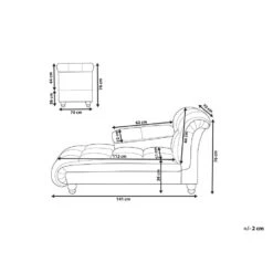 LORMONT - Chaise Longue - Grijs - Rechterzijde - Fluweel -Meubelpromotie bf81b5dae99a405891d2dd038cad451a