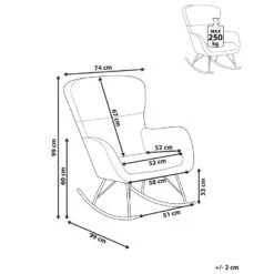ANASET - Schommelstoel - Wit/Goud - Bouclé -Meubelpromotie bfd6236397bf44ebbca7900f5430a862