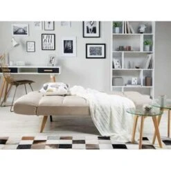 INGARO - Slaapbank 3-zits - Beige - Polyester -Meubelpromotie c027ed600a1646dd9040b027e4853bac