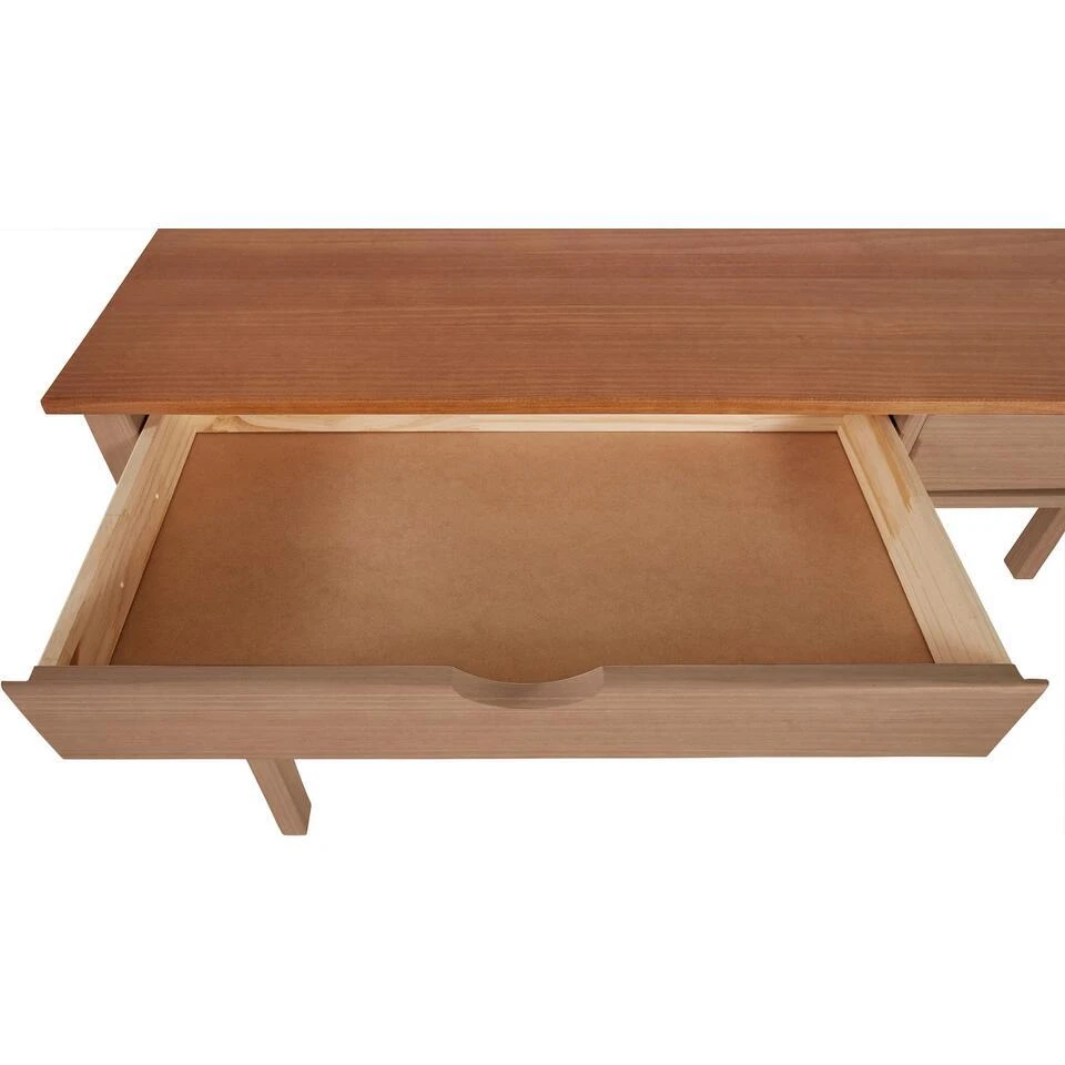 Gava - Bureau Met 2 Laden In Grenen Natuur 6 Gava - Bureau Met 2 Laden In Grenen Natuur - Afbeelding 4