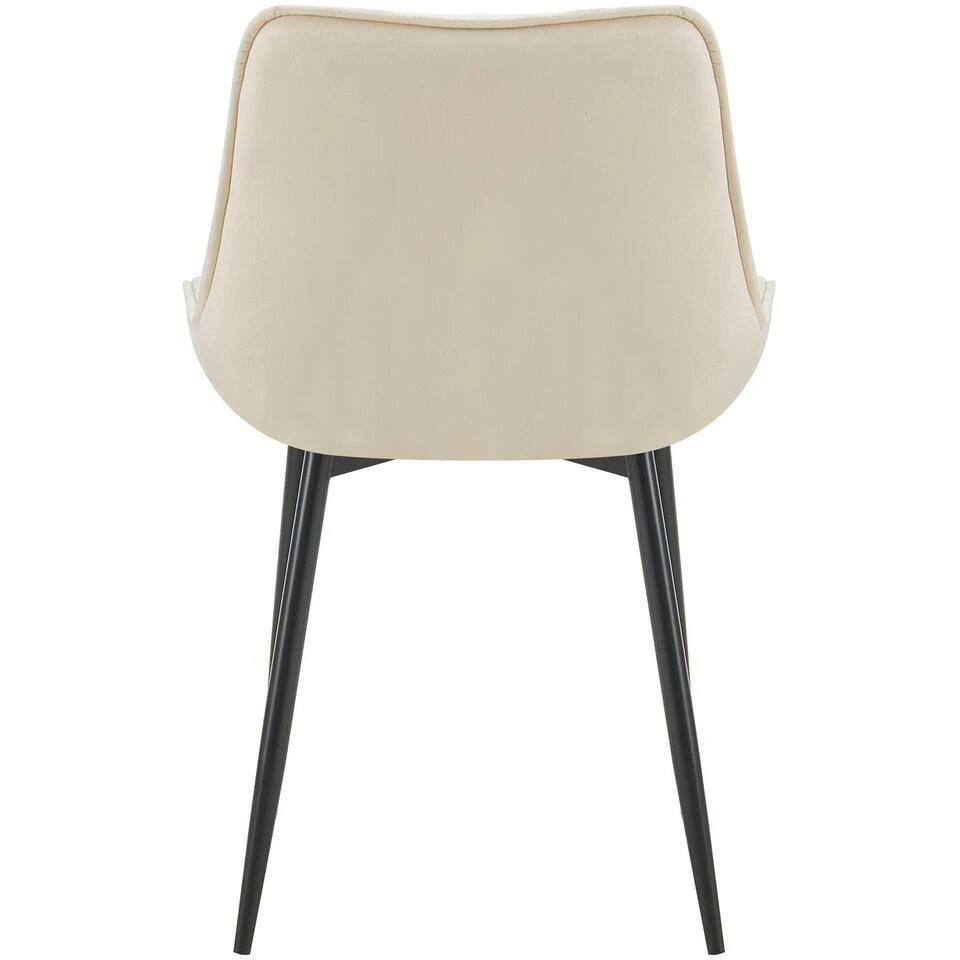 CLP Set Van 2 Eetkamerstoel Wallace Zwart Frame - Fluweel - Creme 8 CLP Set Van 2 Eetkamerstoel Wallace Zwart Frame - Fluweel - Creme - Afbeelding 6