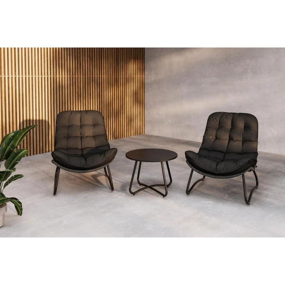 Svea - Mustafa Loungeset - Grijs/zwart 4 Svea - Mustafa Loungeset - Grijs/zwart - Afbeelding 2