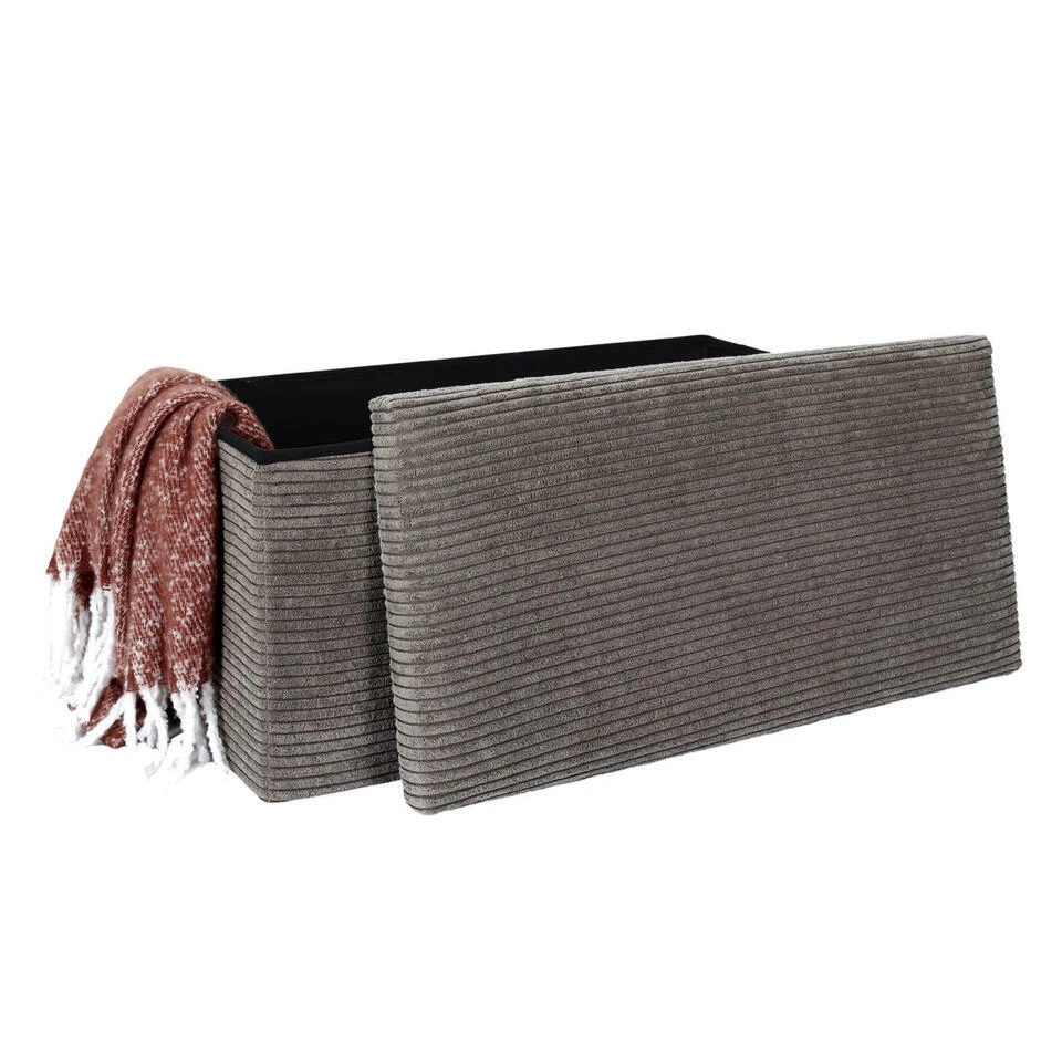 Home Deco Poef - Cocoonen - MDF/polyester - Taupe - 76 X 38 Cm 5 Home Deco Poef - Cocoonen - MDF/polyester - Taupe - 76 X 38 Cm - Afbeelding 3
