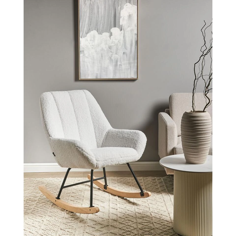 KINNO - Schommelstoel - Off-white - Bouclé 4 KINNO - Schommelstoel - Off-white - Bouclé - Afbeelding 2