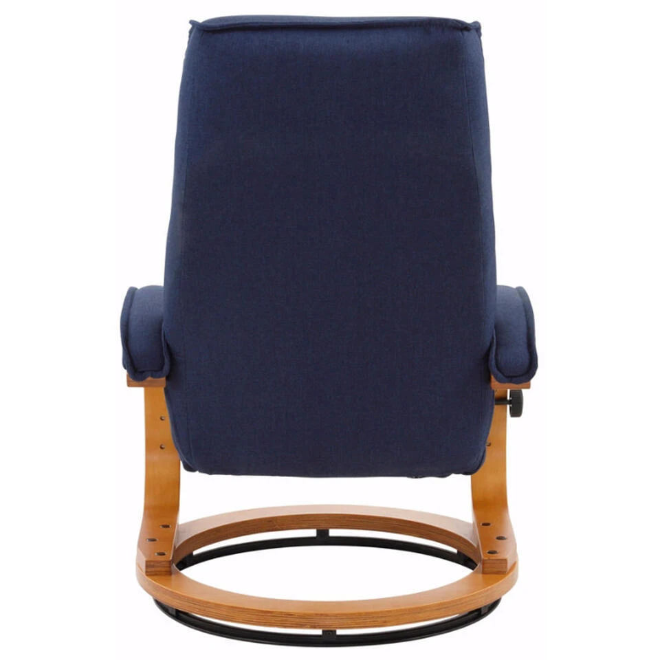 Paris - Fauteuil + Kruk Donkerblauwe Stoffen 5 Paris - Fauteuil + Kruk Donkerblauwe Stoffen - Afbeelding 3