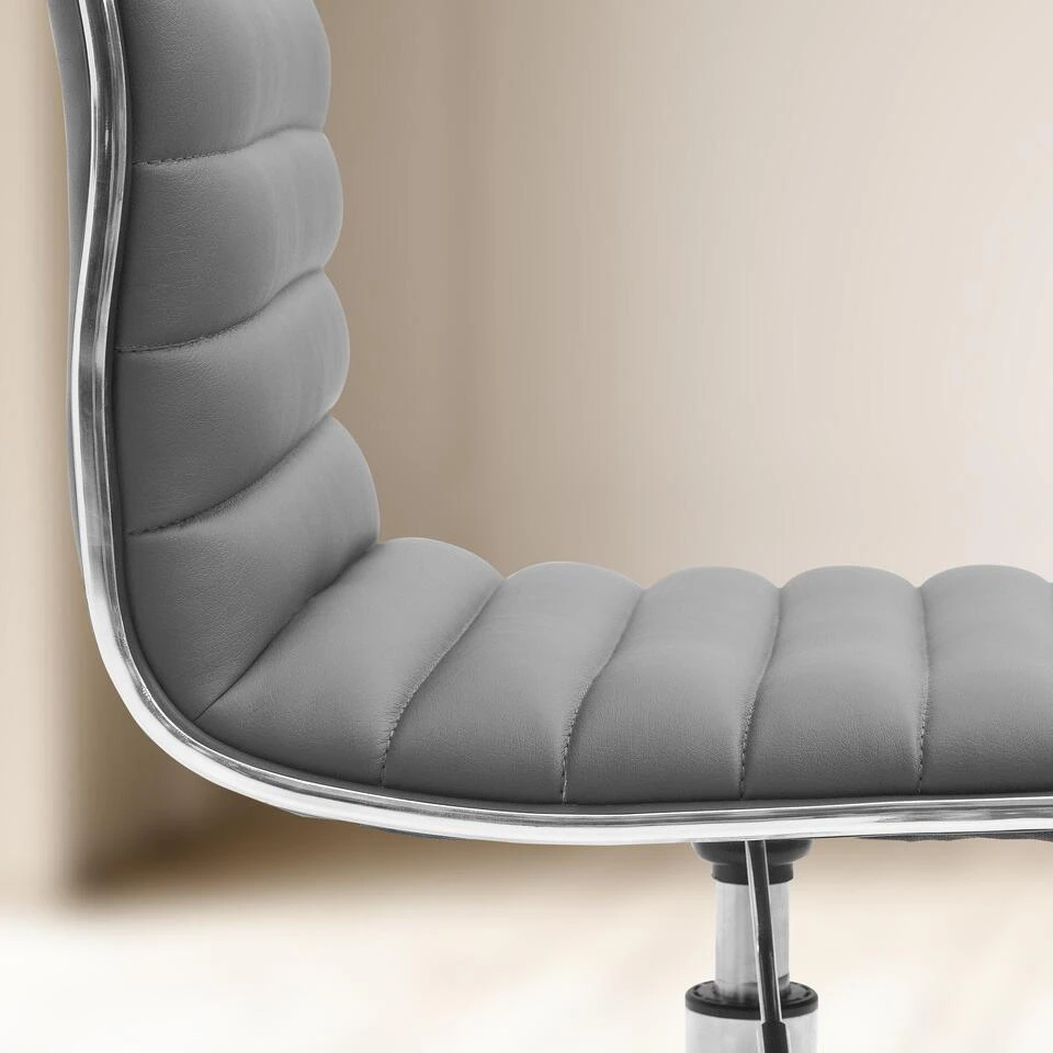 CLP Bureaustoel Alamosa Chroom Frame - Kunstleer - Grijs 9 CLP Bureaustoel Alamosa Chroom Frame - Kunstleer - Grijs - Afbeelding 7