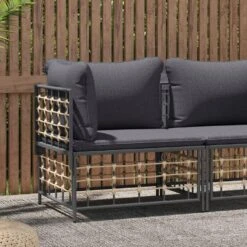 VidaXL - Tuinhoekbank - Antraciet - Poly Rattan - Met Kussens 11 VidaXL - Tuinhoekbank - Antraciet - Poly Rattan - Met Kussens -Meubelpromotie c5105e9cf4394ff8b686000af4fb8b9c
